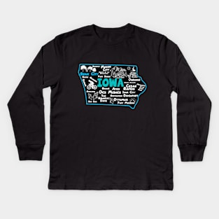 Iowa Sioux City, Des Moines Cedar Rapids, Mason City, Boone, Ames, Davenport, Ottumwa, Fort Madison Kids Long Sleeve T-Shirt